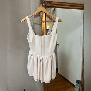 Zara Cream Square-Neck Sleeveless Dress